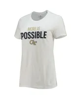 Women's adidas White Georgia Tech Yellow Jackets More Is Possible T-shirt