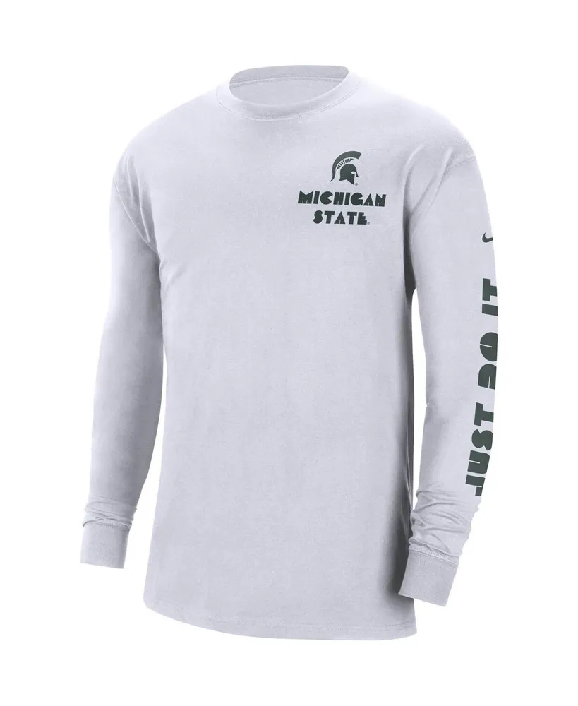 Men's Nike White Michigan State Spartans Heritage Max 90 Long Sleeve T-shirt