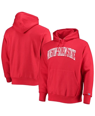 Men's Champion Red Winston-Salem State Rams Tall Arch Pullover Hoodie