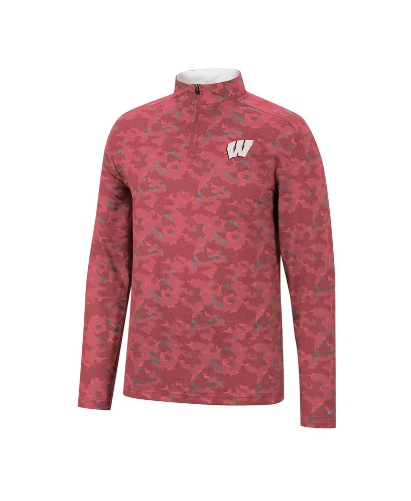 Men's Colosseum Red Wisconsin Badgers Tivo Quarter-Zip Jacket