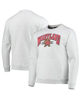 Men's League Collegiate Wear Heathered Gray Maryland Terrapins Upperclassman Pocket Pullover Sweatshirt