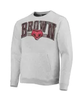 Men's League Collegiate Wear Heathered Gray Brown Bears Upperclassman Pocket Pullover Sweatshirt