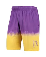 Men's Mitchell & Ness Purple, Gold Lsu Tigers Tie-Dye Shorts