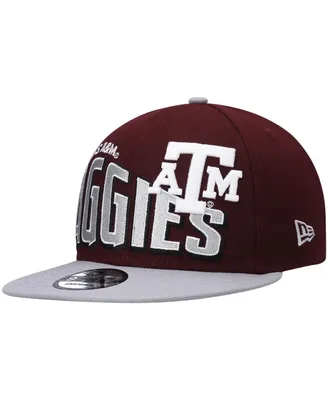 Men's New Era Maroon Texas A&M Aggies Two-Tone Vintage-Like Wave 9FIFTY Snapback Hat
