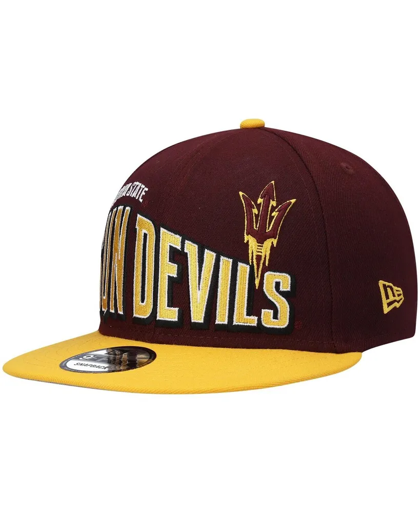 Men's New Era Maroon Arizona State Sun Devils Two-Tone Vintage-Like Wave 9FIFTY Snapback Hat