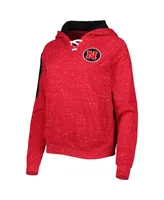 Women's Colosseum Scarlet Nebraska Huskers The Devil Speckle Lace-Placket Raglan Pullover Hoodie