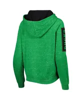 Women's Colosseum Green Oregon Ducks The Devil Speckle Lace-Placket Raglan Pullover Hoodie