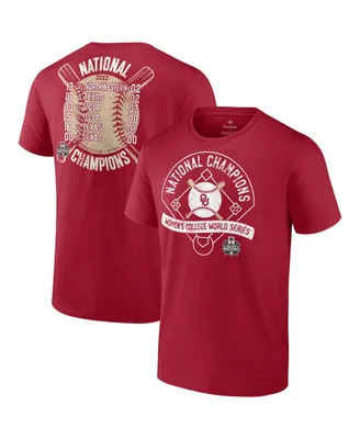 Men's Fanatics Crimson Oklahoma Sooners 2022 Ncaa Softball Women's College World Series Champions Slide T-shirt