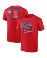 Men's Fanatics Red Ole Miss Rebels 2022 Ncaa Baseball College World Series Champions Signal Schedule T-shirt