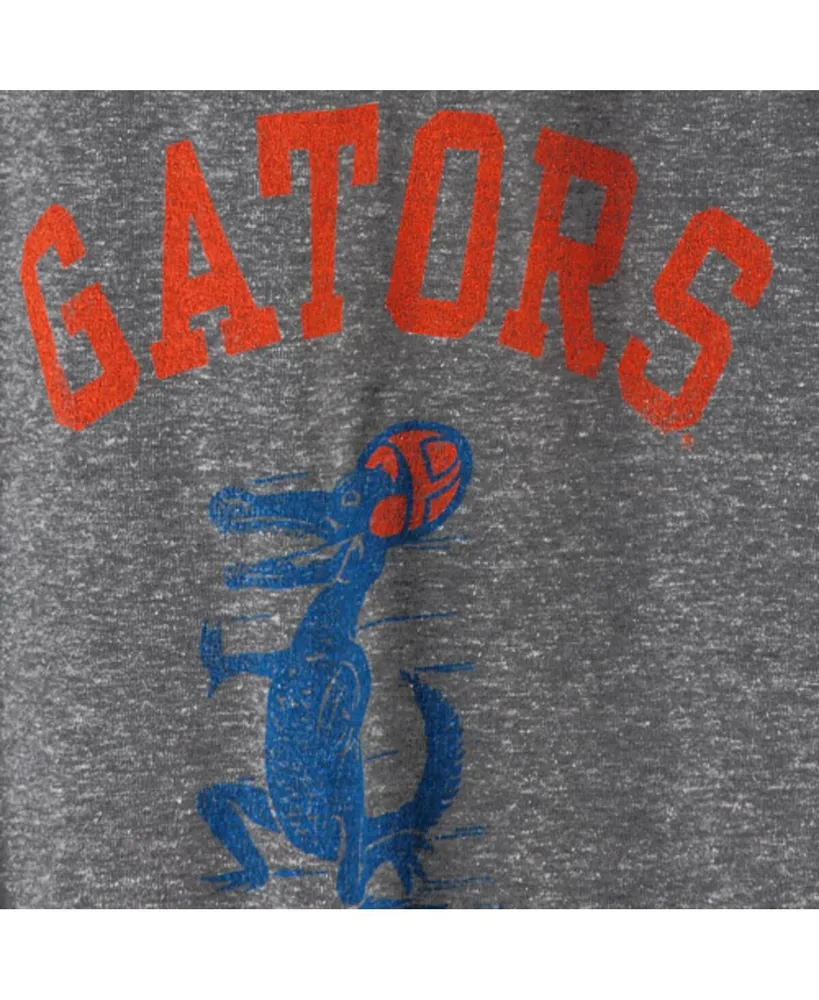 Men's Original Retro Brand Heather Gray Florida Gators Vintage-Like Football Gator Tri-Blend T-shirt
