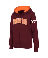 Women's Colosseum Maroon Virginia Tech Hokies Arched Name Full-Zip Hoodie