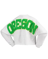 Women's White Oregon Ducks Laurels Crop Long Sleeve T-shirt