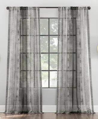 Shibori Stripe Linen Blend Curtain
