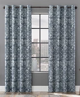 Scott Living Osaka Inverted Brushstrokes Cotton Blend 100% Blackout Grommet Curtain Panel, 50" x 96"