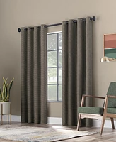 Scott Living Rafaela Woven Pattern Chenille 100% Blackout Grommet Curtain Panel