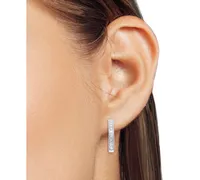 Forever Grown Diamonds Lab-Created Diamond Small Hoop Earrings (1/2 ct. t.w.) in Sterling Silver or 14k Gold-Plated Sterling Silver