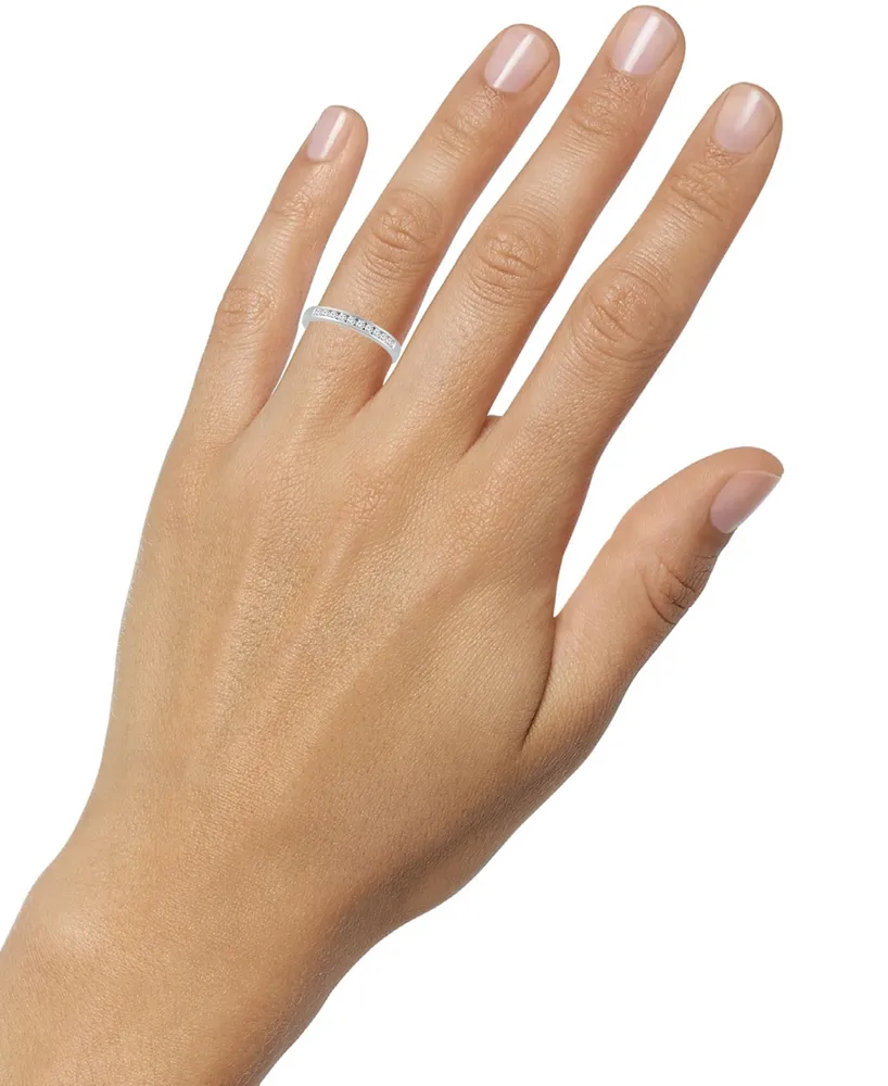 Forever Grown Diamonds Lab-Created Diamond Channel-Set Band (1/4 ct. t.w.) in Sterling Silver