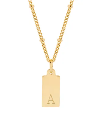 brook & york Madeline Rectangle Initial Pendant - Gold-Plated