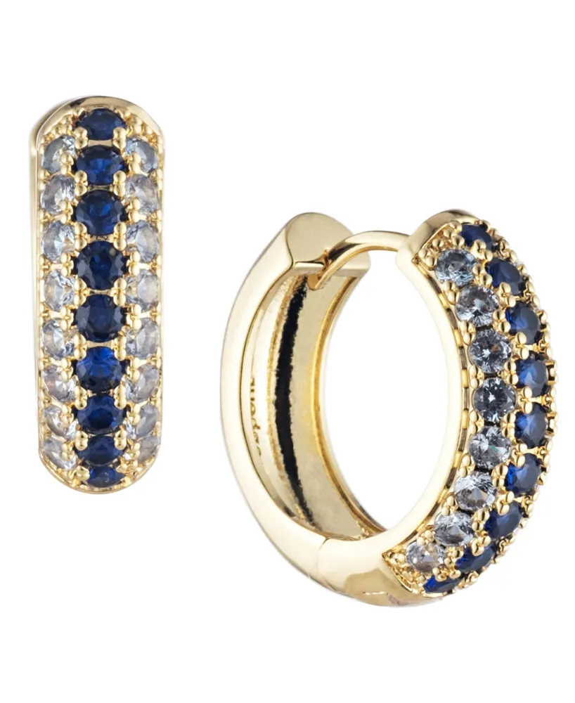 Bonheur Jewelry Addison Blue Crystal Mini Hoop Earrings
