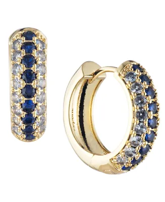 Bonheur Jewelry Addison Blue Crystal Mini Hoop Earrings