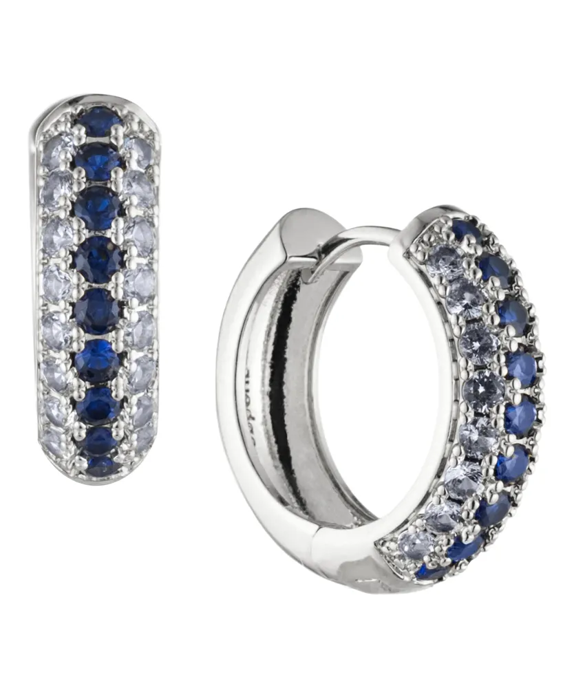Bonheur Jewelry Addison Blue Crystal Mini Hoop Earrings