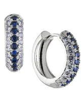 Bonheur Jewelry Addison Blue Crystal Mini Hoop Earrings