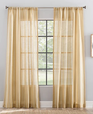 Archaeo Embroidered Stripe Linen Blend Curtain