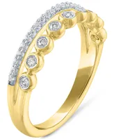 Forever Grown Diamonds Lab-Created Diamond Bezel Stack Look Ring (1/4 ct. t.w.) in 14k Gold-Plated Sterling Silver - Gold