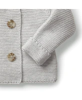 Hope & Henry Baby Long Sleeve Button Front Hooded Sweater