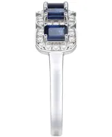 Sapphire (1-3/4 ct. t.w.) & Diamond (1/4 ct. t.w.) Five Stone Halo Ring in 14k Gold (Also in Emerald & Ruby)