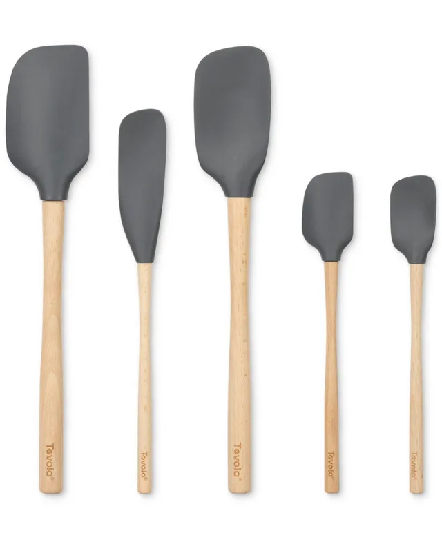 Tovolo 5-Pc. Flex-Core Wood-Handle Kitchen Spatula Set - Charcoal