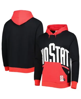 Men's Mitchell & Ness Black Ohio State Buckeyes Big Face Pullover Hoodie