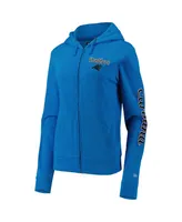 Women's New Era Blue Carolina Panthers Reverse Space-Dye Full-Zip Hoodie