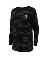 Women's New Era Black New Orleans Saints Camo Long Sleeve T-shirt