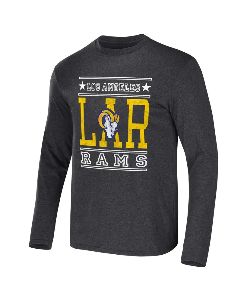 Men's Nfl x Darius Rucker Collection by Fanatics Heathered Charcoal Los Angeles Rams Long Sleeve T-shirt