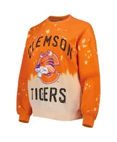 Women's Gameday Couture Orange Clemson Tigers Twice As Nice Faded Dip-Dye Pullover Sweatshirt
