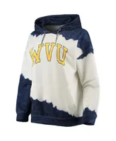 Women's Gameday Couture White, Navy West Virginia Mountaineers For the Fun Double Dip-Dyed Pullover Hoodie