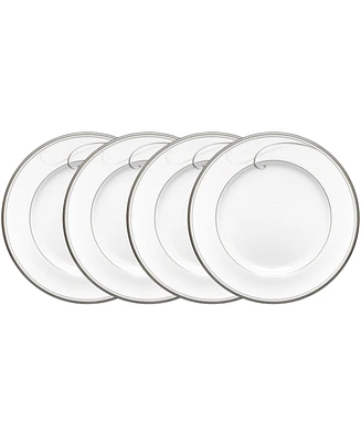 Noritake Platinum Wave Set of 4 Bread Butter and Appetizer Plates, Service For 4