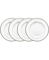 Noritake Platinum Wave Set of 4 Bread Butter and Appetizer Plates, Service For 4