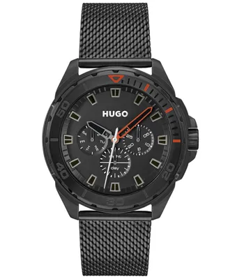 Hugo Boss Men's Fresh Black Ionic Plated Steel Bracelet Watch, 44mm