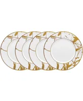 Noritake Raptures Gold Set of 4 Bread Butter and Appetizer Plates, Service For 4 - White Gold