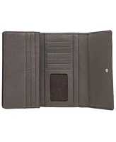 Mancini Women's Pebbled Collection Rfid Secure Trifold Wing Wallet