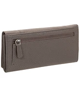 Mancini Women's Pebbled Collection Rfid Secure Trifold Wallet