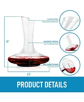 Zulay Kitchen Crystal Red Wine Decanter - 100% Hand Blown Lead-Free Glass Wine Aerator (1800ml)