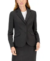 Anne Klein Women's Pinstripe Two-Button Jacket & Flare-Leg Pants Pencil Skirt