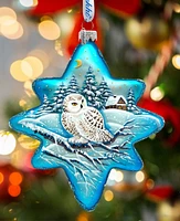 G.DeBrekht White Owl North Star Holiday Ornament