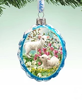 Designocracy Holiday Lambs Mercury Holiday Ornament