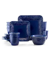 Elama Chiffon 16 Piece Square Dinnerware Set, Service for 4