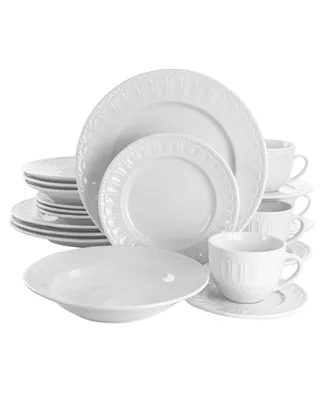 Elama Country Kitchen Solid 20 Piece Porcelain Dinnerware Set, Service for 4