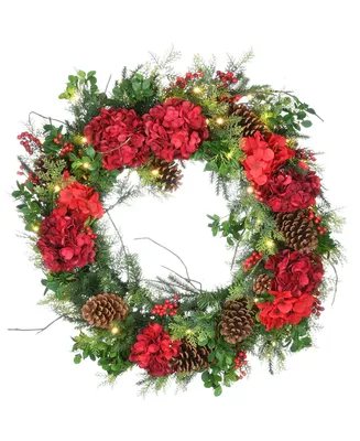 National Tree Company 30" Decorated Vienna Waltz Wreath with Led Lights